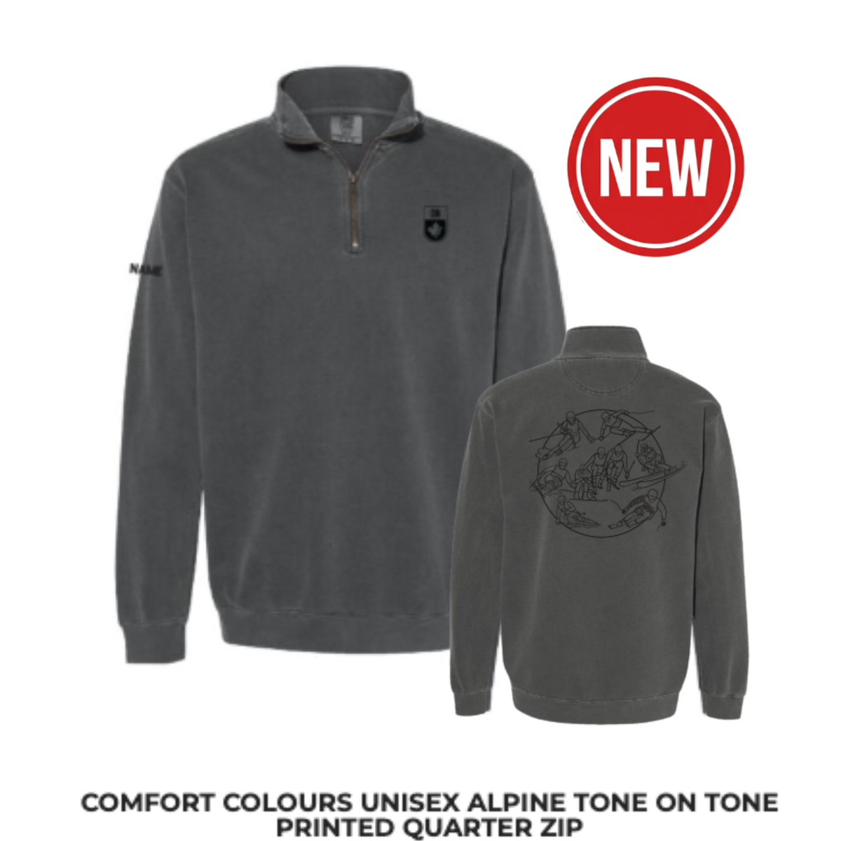 NEW 2026-27 AOA Comfort Colours tone on tone relaxed quarter zip