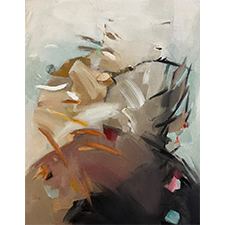 Between Question and Mark, 2025 Acrylic on Canvas - by Julie Cosgrove